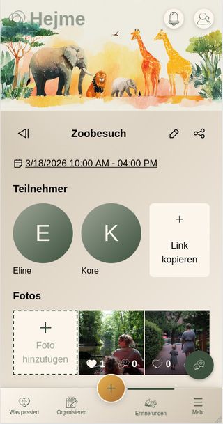 Momente teilen in der Hejme App